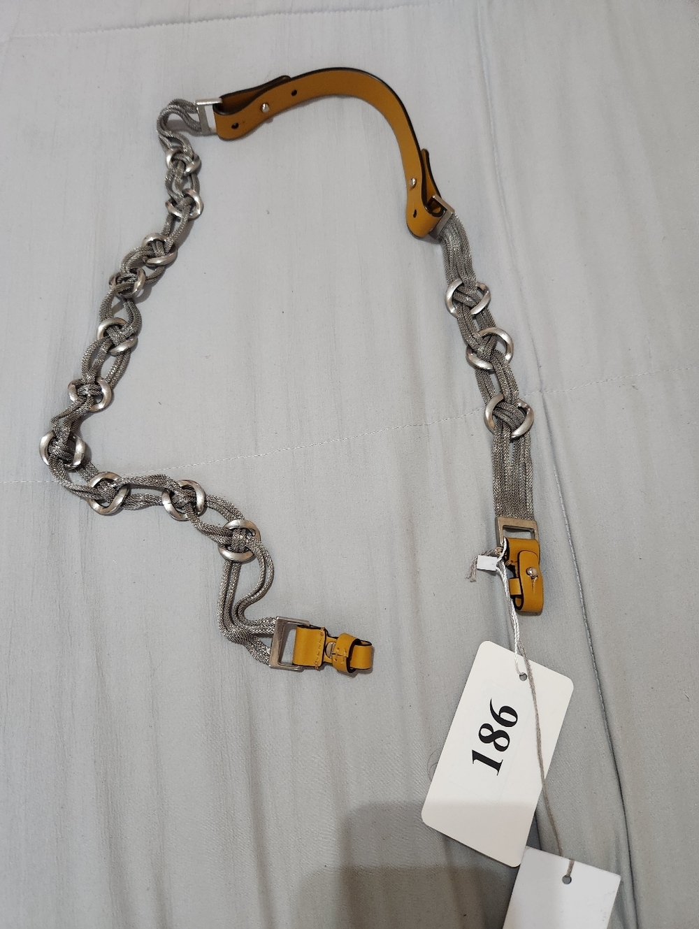 Authentic Marni Two Tone Leather Bag Strap Marigold NWT - Picture 5 of 9